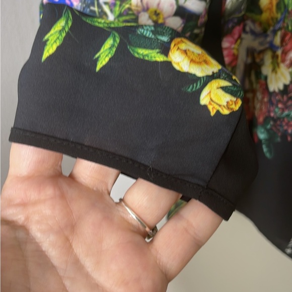 CLOVER CANYON UNICORN & FLORAL PRINT LONG SLEEVE BLOUSE SLIGHTLY SHEER SZ S - Picture 7 of 13